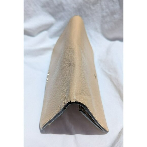 Coach Bifold Pebbled Leather Long Slim Wallet Clutch Beige - Picture 4 of 12